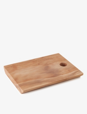 GOLDFINGER: Grained upcycled-beechwood serving board 30cm