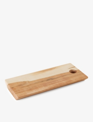 GOLDFINGER: Grained upcycled sycamore-wood serving board 35cm