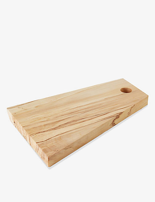 GOLDFINGER: Modern grained upcycled lime-wood serving board 40cm