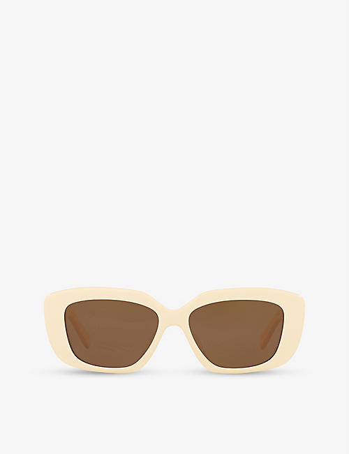 CELINE: CL40216U Triomphe acetate rectangular-frame sunglasses