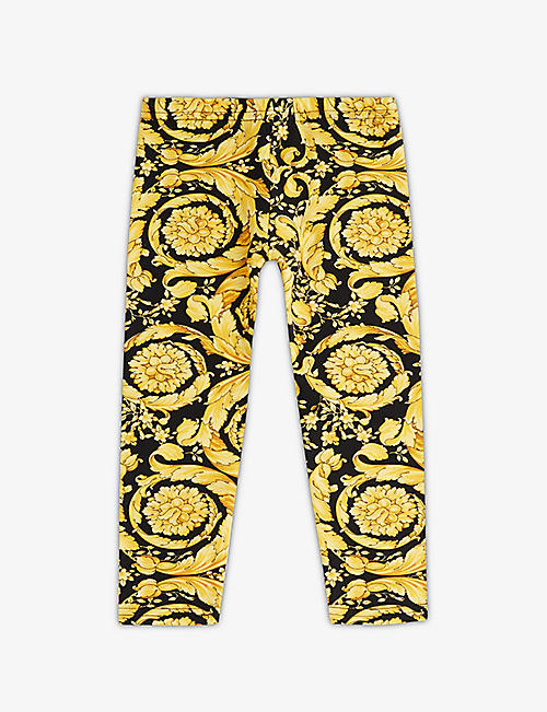 VERSACE: Barocco graphic-print stretch-cotton jersey leggings 6-36 months