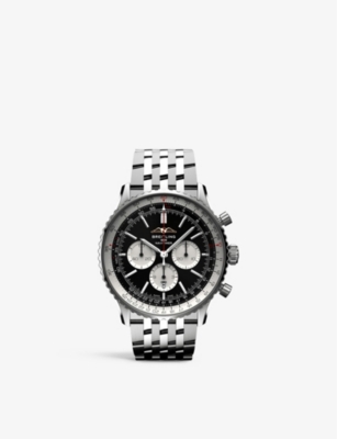 Breitling Ab0137211b1a1 Navitimer B01 Chronograph Stainless-steel Automatic Watch In Black