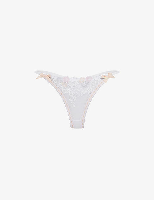 AGENT PROVOCATEUR: Petunia mid-rise lace thong