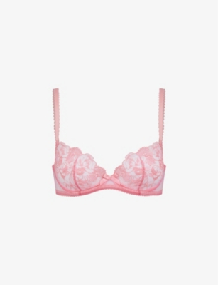 AGENT PROVOCATEUR - Jayce floral-embroidered lace plunge bra