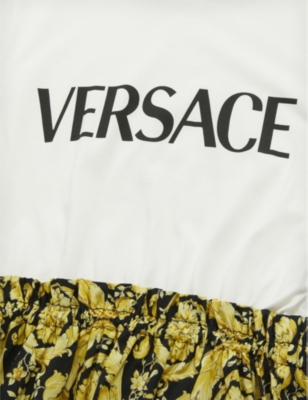 VERSACE Barocco logo-print cotton-jersey dress 4-14 years