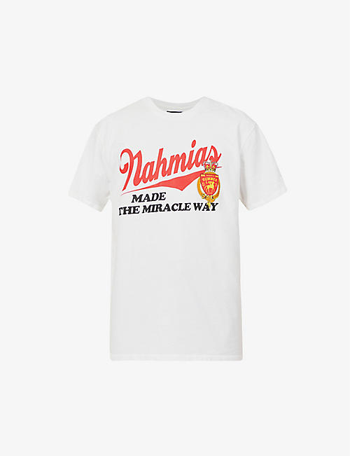 NAHMIAS: Miracle Way brand-print cotton-jersey T-shirt