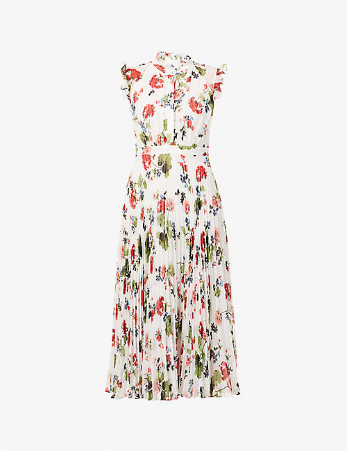 ERDEM: Roisin floral-pattern crepe midi dress