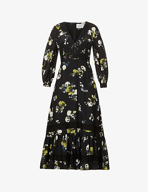 ERDEM: Magdalene floral-print silk midi dress