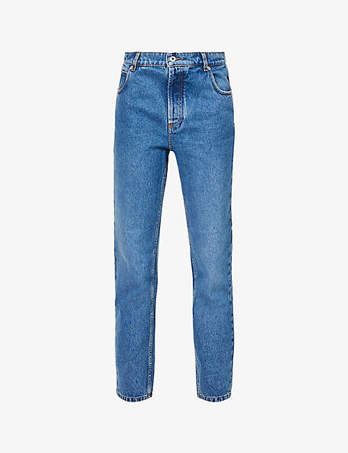 LOEWE: Anagram-pocket tapered high-rise denim jeans