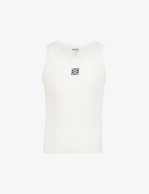 LOEWE: Anagram-embroidered stretch-cotton tank top