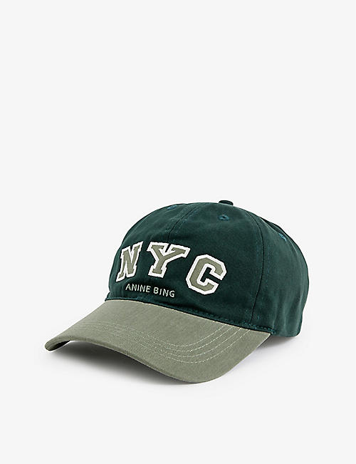 ANINE BING: NYC-appliqué cotton baseball cap