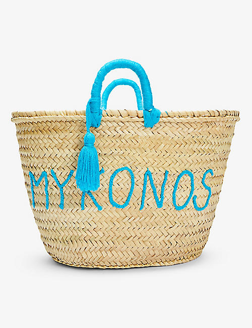 BOUTIQUE BONITA: Mykonos palm leaf basket bag