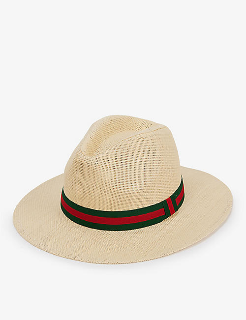 BOUTIQUE BONITA: Bon Fedora ribbon-embellished woven hat