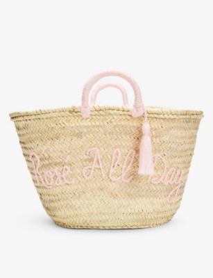 BOUTIQUE BONITA: Rosé All Day palm leaf basket bag