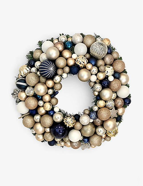 CHRISTMAS: Midnight glitter-embellished recycled bauble Christmas decoration 60cm