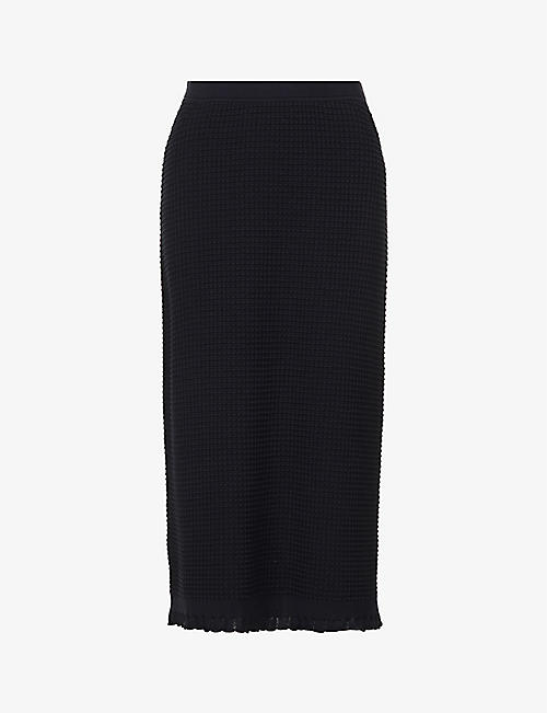 THEORY: Lace-trim high-rise cotton-blend midi skirt