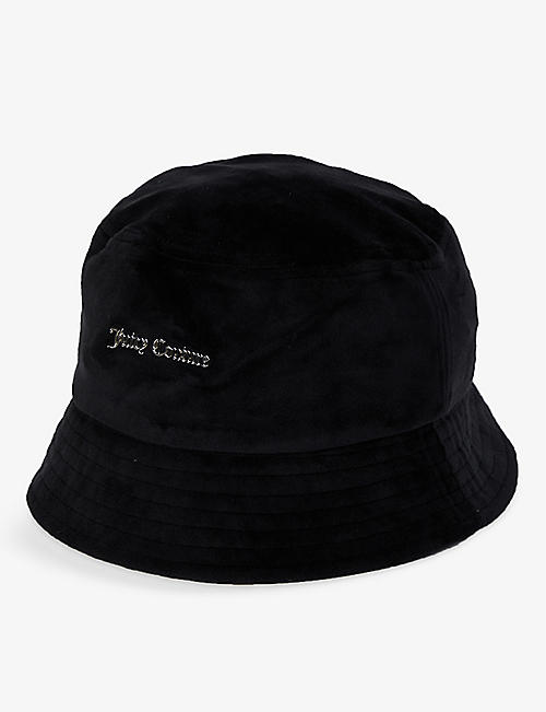 JUICY COUTURE: Ellie logo-plaque velour bucket hat