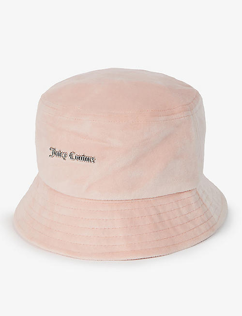 JUICY COUTURE: Ellie logo-plaque velour bucket hat
