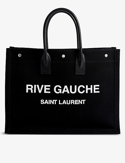 SAINT LAURENT: Rive Gauge canvas tote bag