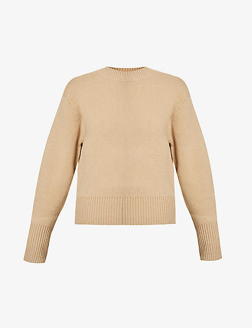 VINCE: Round-neck wide-sleeve wool-blend cardigan