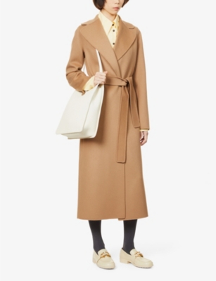 'S MAX MARA WOMENS S MAX MARA POLDO BELTED RELAXED-FIT WOOL COAT 58095479