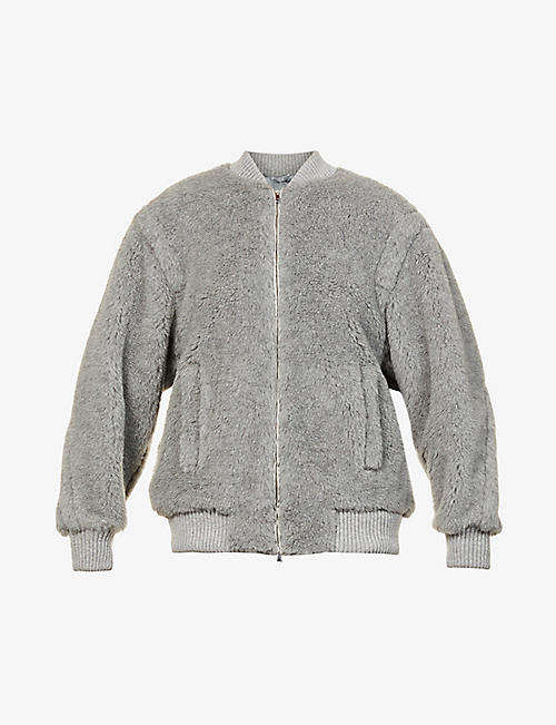 MAX MARA: Terry round-neck wool-blend jacket