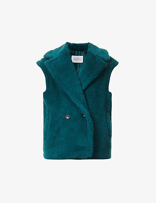 MAX MARA: Libano double-breasted relaxed-fit alpaca-blend gilet