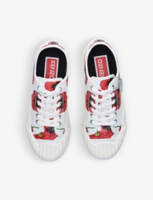 KENZO Kenzoschool floral-print cotton low-top trainers