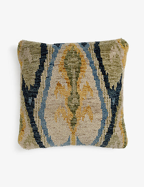 SOHO HOME: Alderton abstract-print square wool cushion 50cm x 50cm