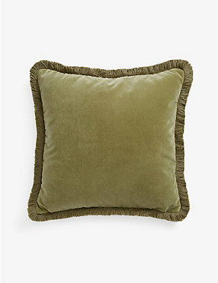 SOHO HOME: Margeaux square velvet cushion 50cm x 50cm