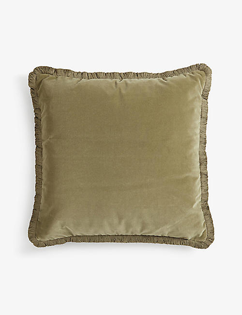 SOHO HOME: Margeaux square velvet cushion 65cm x 65cm