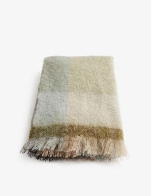 SOHO HOME - Curtis check-print mohair-blend throw 172 x 130cm ...