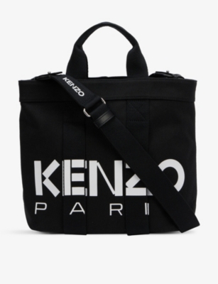 Kenzo Kaba Mini Cotton Tote Bag In 99 - Black