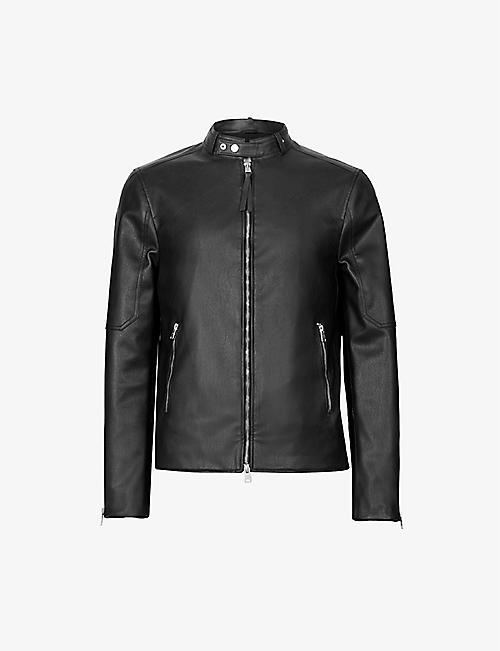 ALLSAINTS: Cora snap-back collar faux-leather jacket