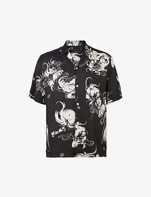 ALLSAINTS: Zion kimono-print woven shirt