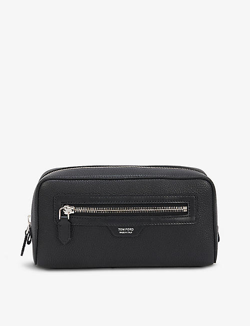 TOM FORD: Branded leather toiletry case