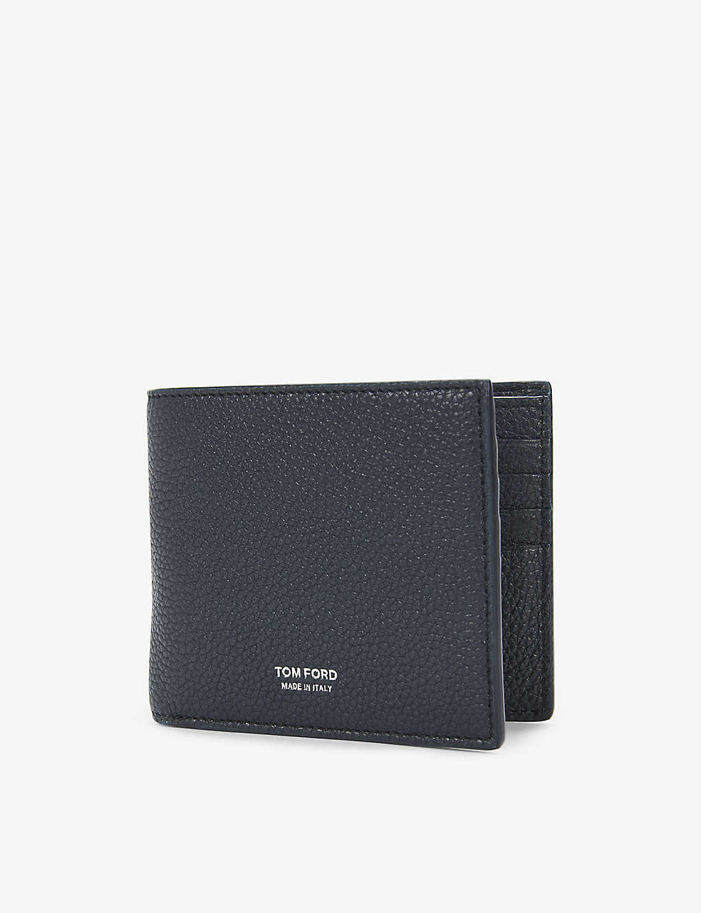Shop Tom Ford Men's Midnight Blue Grained Leather Wallet