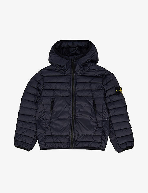 STONE ISLAND: Badge-patch shell-down jacket 4-14 years