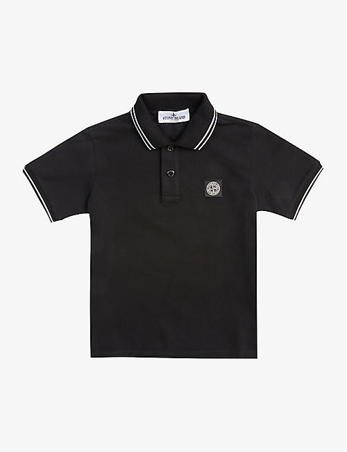 STONE ISLAND: Logo-embroidered stretch-cotton polo shirt 4-14 years