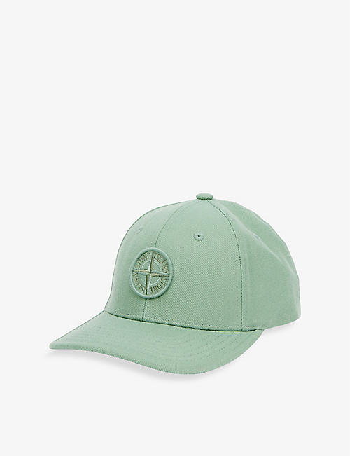 STONE ISLAND: Logo-embroidered woven cap 6-10 years