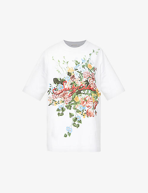 SEE BY CHLOE: Graphic-print relaxed-fit cotton-jersey T-shirt