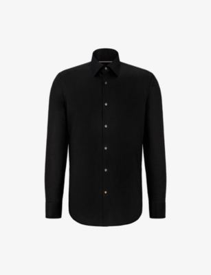 Hugo Boss Regular-fit Shirt In Easy-iron Cotton Poplin In Black