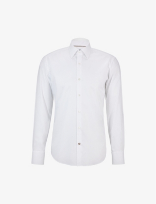 long fitted wedding dresses Perry Ellis Men's Stretch Seersucker Slim Fit Shirt in Black, Size XL, Polyester/Spandex Short Sleeves main image 0