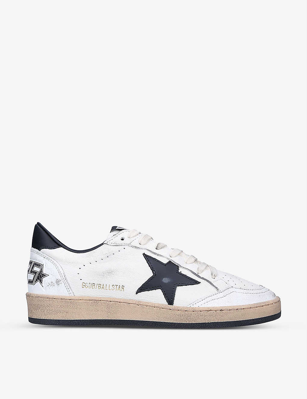Golden Goose Ball Star 10283 Leather Low-top Trainers In White/blk