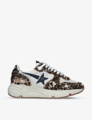 Running Sole 80302 leopard-print leather and mesh trainers