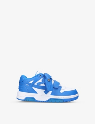 Off-white Out Of Office Logo-embroidered Leather Low-top Trainers 4-10 Years In White/oth