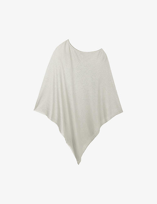 THE WHITE COMPANY: Asymmetric-collar pullover linen-knit poncho