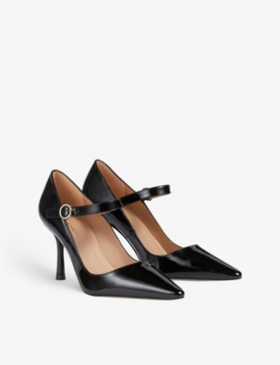 LK BENNETT: Camille pointed-toe leather Mary-Jane heels