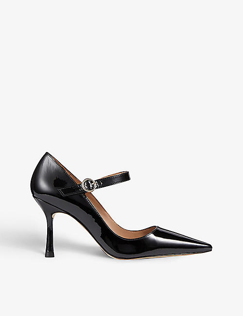 LK BENNETT: Camille pointed-toe leather Mary-Jane heels
