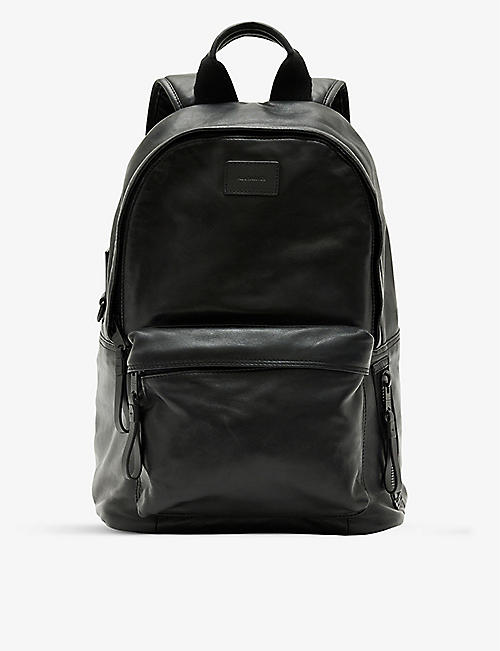 ALLSAINTS: Carabiner brand-patch leather backpack